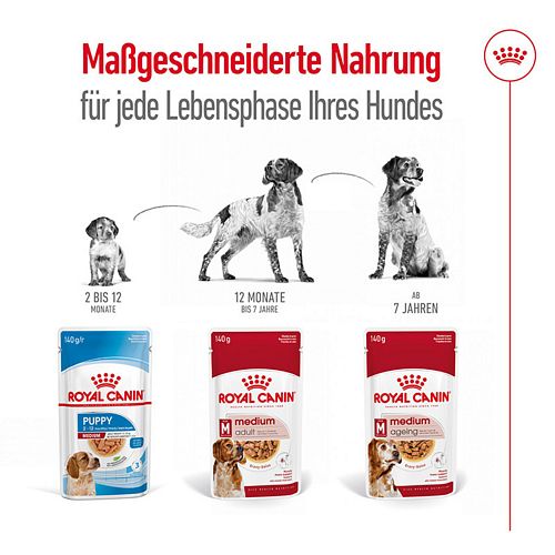 Royal Canin MEDIUM Adult Nassfutter für mittelgroße Hunde 10 x 140g