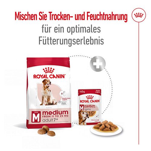 Royal Canin MEDIUM Adult 7+ Trockenfutter für ältere mittelgroße Hunde 15kg