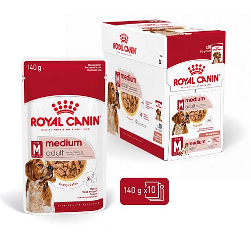 Royal Canin MEDIUM Adult Nassfutter für mittelgroße Hunde 10 x 140g