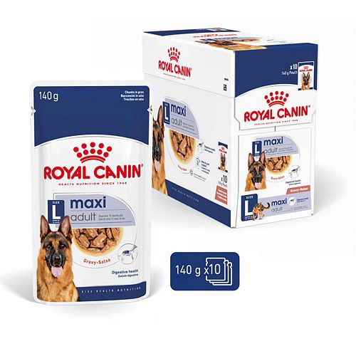 Royal Canin MAXI ADULT - Nassfutter für große Hunde - VOLLE VE - 10 x 140 g