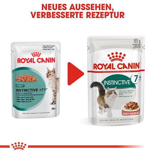 Royal Canin INSTINCTIVE 7+ Nassfutter in Soße für ältere Katzen