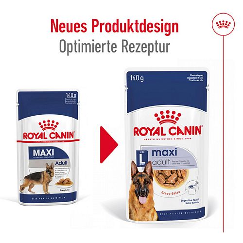 Royal Canin MAXI ADULT - Nassfutter für große Hunde - VOLLE VE - 10 x 140 g