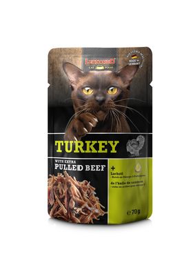 Leonardo - Katzenfutter - TURKEY + extra pulled Beef - 16 x 70 g