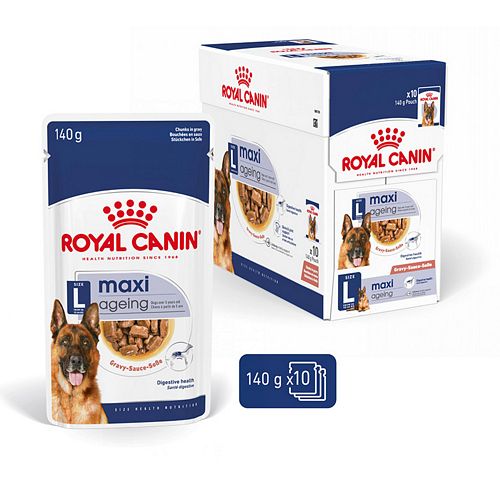 Royal Canin MAXI Ageing 8+ - Nassfutter für ältere große Hunde - VOLLE VE - 10 x 140 g