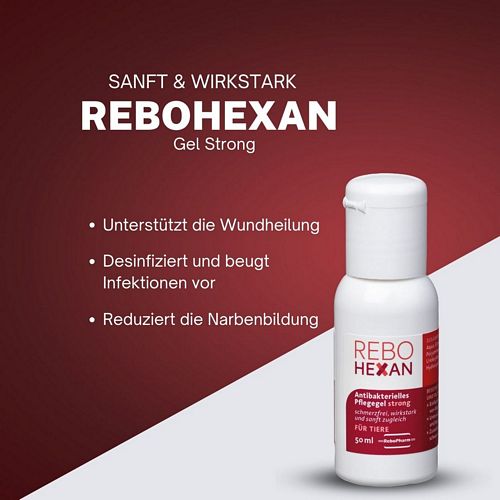 reboVet - ReboHexan - ANTIBAKTERIELLES PFLEGEGEL - STRONG - 50 ml