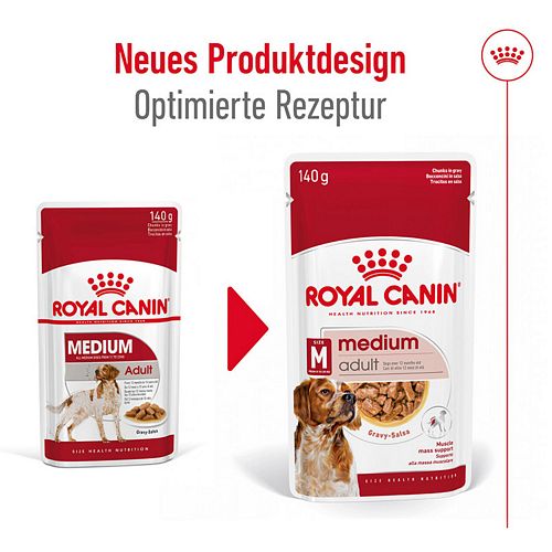 Royal Canin MEDIUM Adult Nassfutter für mittelgroße Hunde 10 x 140g