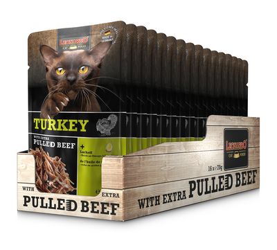 Leonardo - Katzenfutter - TURKEY + extra pulled Beef - 16 x 70 g